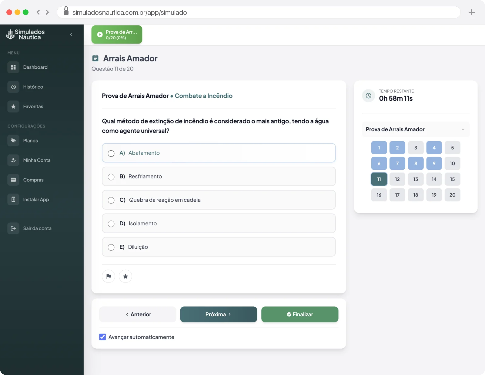 Plataforma Simulados Náutica